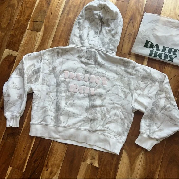 NWOT Limited Edition Dairy Boy Paige Lorenze Pink Puff Logo Woodland Camo hoodie - Picture 8 of 13